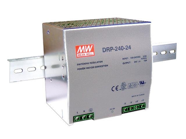 240W 24Vdc 10A stabilized power supply on Din rail