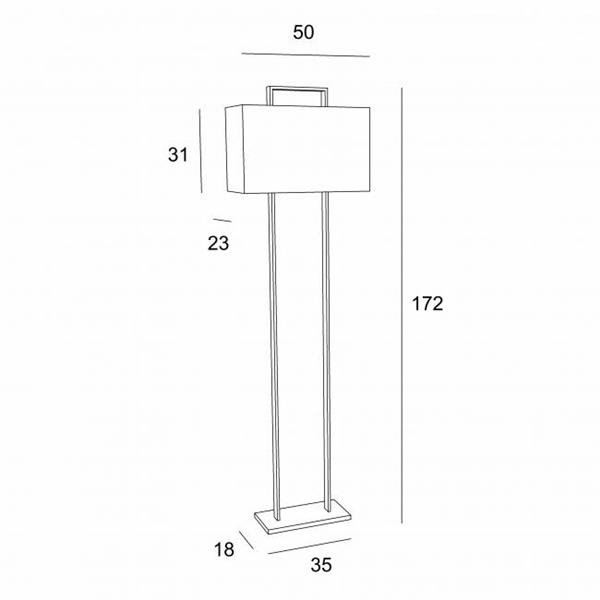 Staanlamp in geborsteld Brons