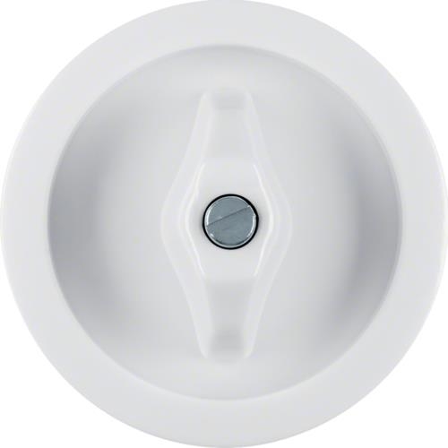 Enjoliveur et manette pour interrupteurs / poussoirs rotatifs Berker serie 1930 / Glas Blanc polaire
