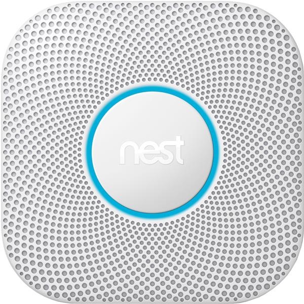 2e generatie batterijgevoede Nest Protect detecteert langzaam of snel brandend vuur en koolmonoxide