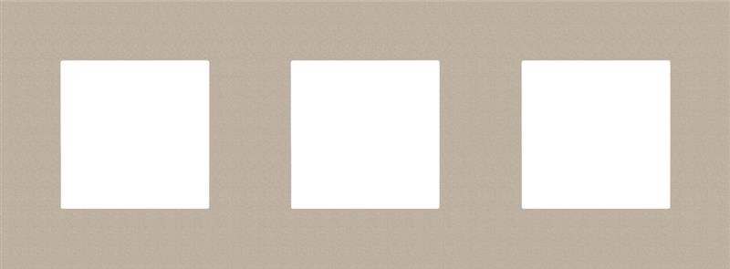 Plaque de recouvrement triple, entraxe de 71mm, Niko Pure steel Champagne
