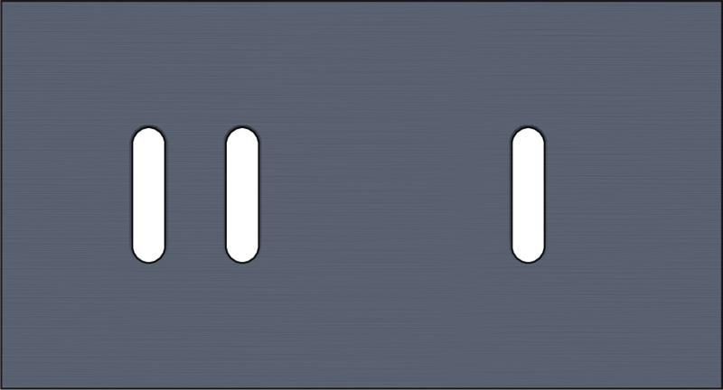 Plaque de recouvrement double, horizontale 71mm d'entraxe, pour une fonction de commutation double e