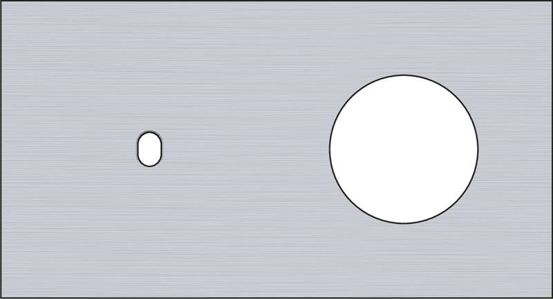 Tweevoudige afdekplaat, horizontaal 71mm centerafstand, voor een enkelvoudige schakelfunctie en een
