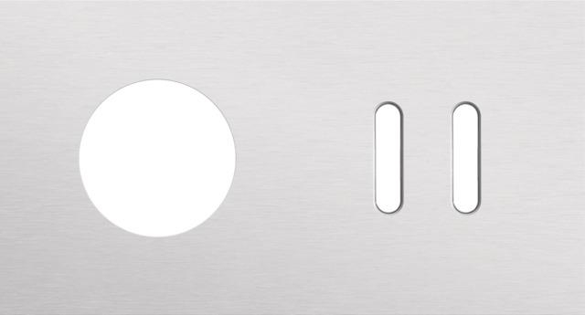 Double cover plate, horizontal 71mm centre distance, for one socket function and one double switchi