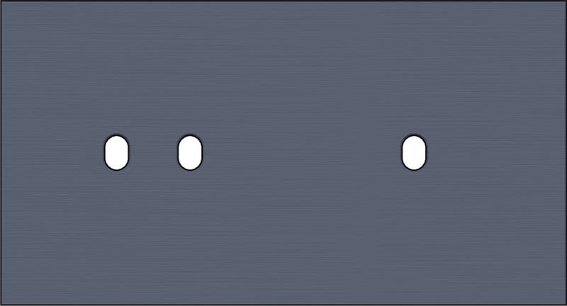 Double cover plate, horizontal 71mm centre distance, for a double switching function and a single s
