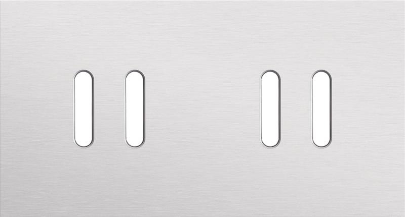 Plaque de recouvrement double, horizontale 71mm d'entraxe, pour des fonctions d'interrupteur double,