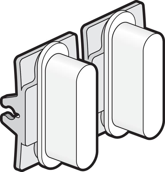 Ensemble Niko rocker pour des fonctions d'interrupteur double, White steel
