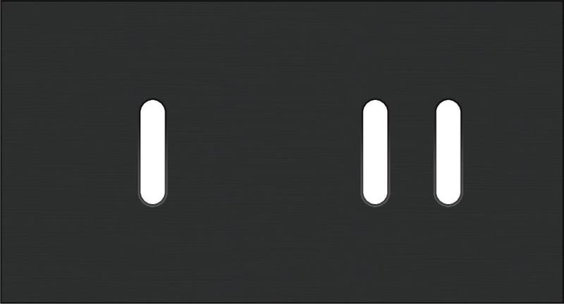 Double cover plate, horizontal 71mm centre distance, for single switching function and double switc