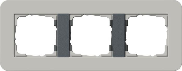 Cadre finition 3 x Gira E3 Gris / Anthracite