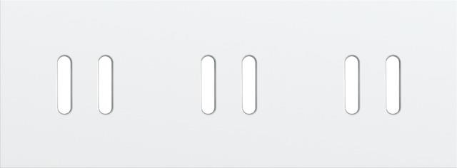 Triple cover plate, horizontal 71mm centre distance, for three double switching functions, Niko Roc