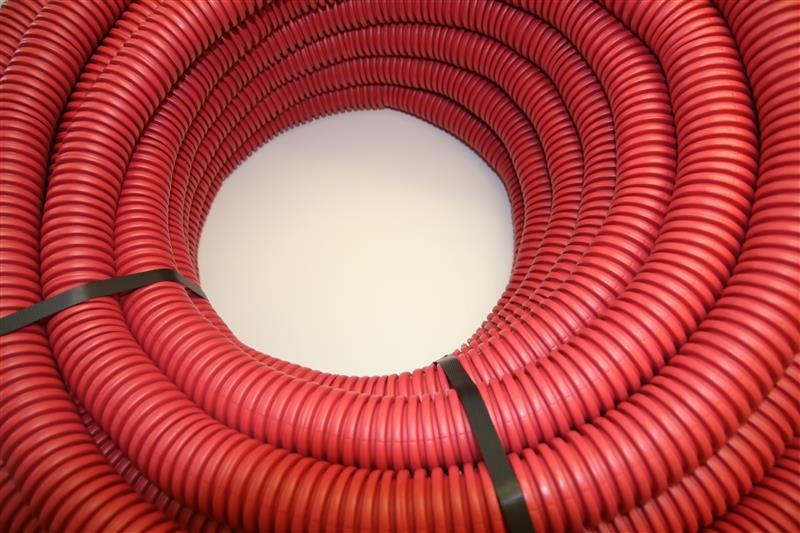 Beschermbuis met trekdraad Rood diameter 50mm rol van 25m