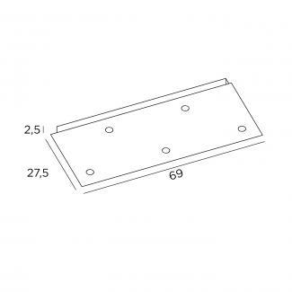 Ceiling base brushed Brass 5 outputs