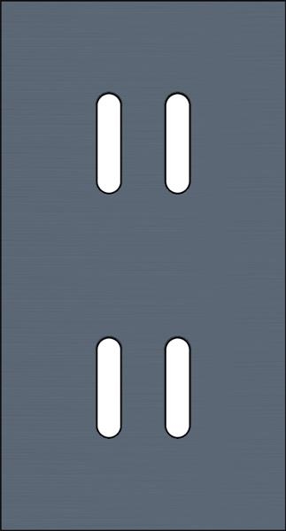 Plaque de recouvrement double, verticale 71mm d'entraxe, pour des fonctions d'interrupteur double, N