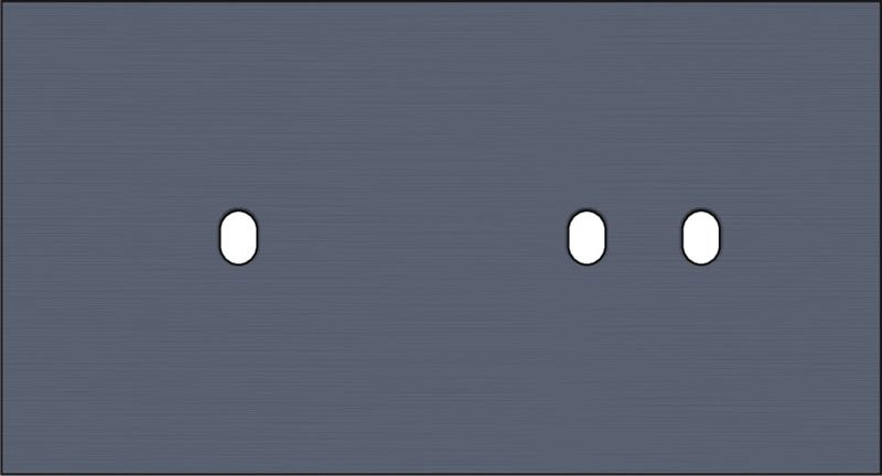 Double cover plate, horizontal 71mm centre distance, for single switching function and double switc