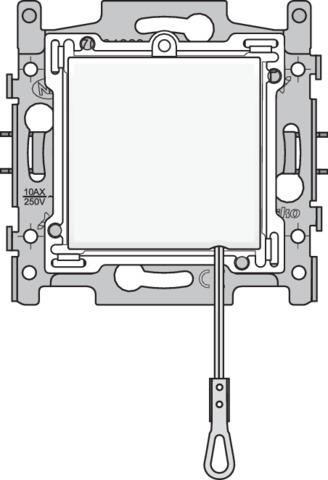 Two - way pull switch, base, screw terminals and finishing set White