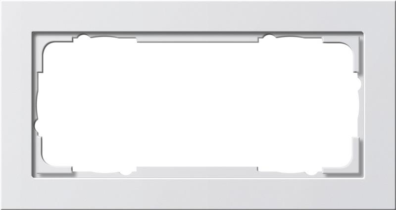 Cadre 2 x sans nervures Gira E2 Blanc mat