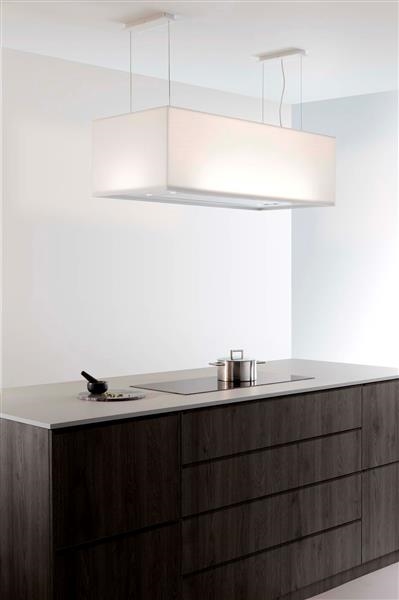 Decoratieve Wit eilanddampkap Zen 1200mm