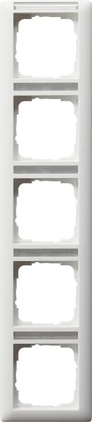 Cadre finition 5 x étiquette vertical standard 55 Blanc mat