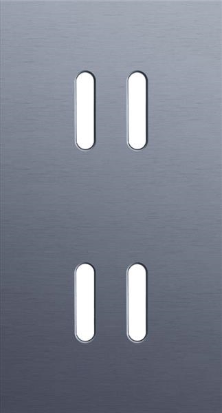 Tweevoudige afdekplaat, verticaal 71mm centerafstand, voor tweevoudige schakelfuncties, Niko rocker