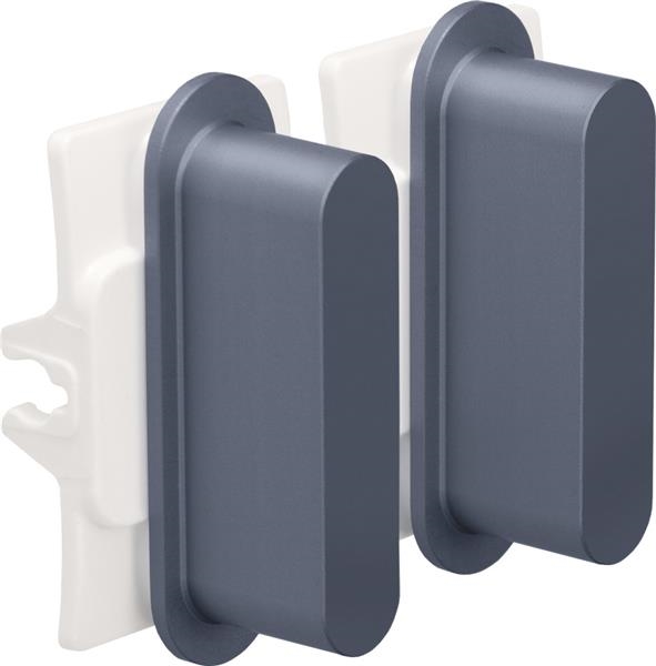 Ensemble Niko rocker pour des fonctions d'interrupteur double, Aluminium Bleue Gris