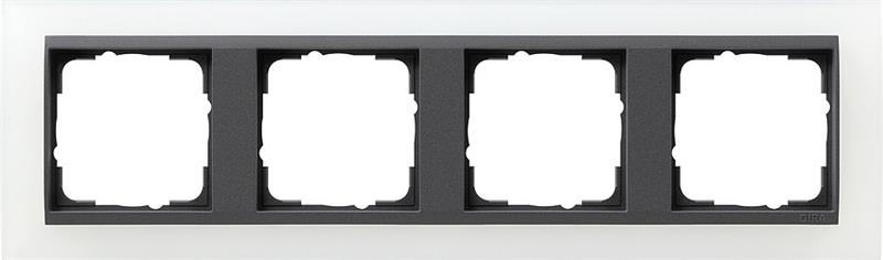 Cover frame 4 gang intermediate frame Anthracite Gira Event opaque White