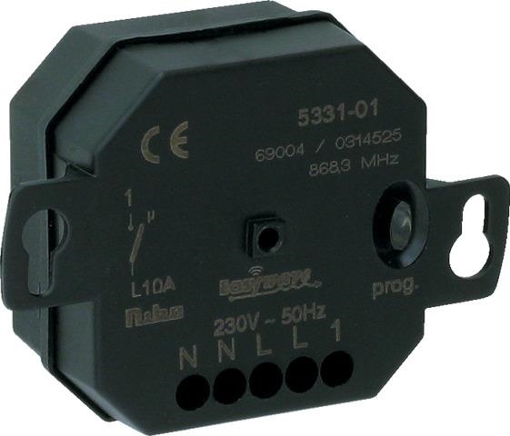 Récepteur à encastrer RF à 1 canal unipolaire