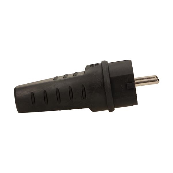 Fiche caoutchouc mâle 2 pôles + T 16A IP44