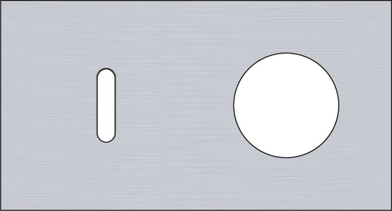 Double cover plate, horizontal 71mm centre distance, for a single switching function and a socket f