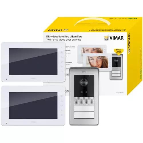 Videofoonkit 7" 2 families RFID  -  Din rail voeding