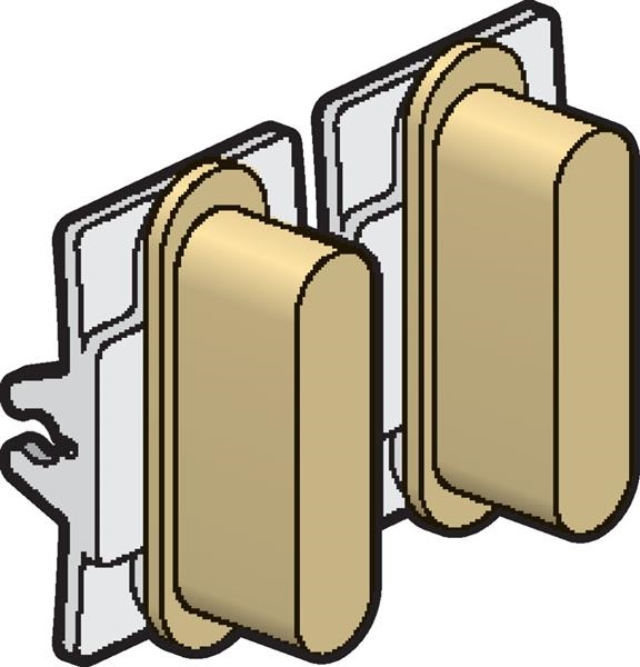 Ensemble Niko rocker pour des fonctions d'interrupteur double, Aluminium Or