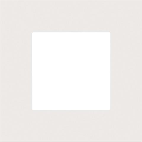Single flush surround plate Pure White steel