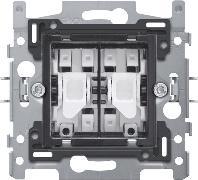 Socle pour un interrupteur double : interrupteur va - et - vient et bouton - poussoir N.O., 10A X /