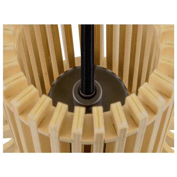 Wud, pendelarmatuur, E27, ballshape, open kabeluiteinde, 1 x max. 60W, Zwart