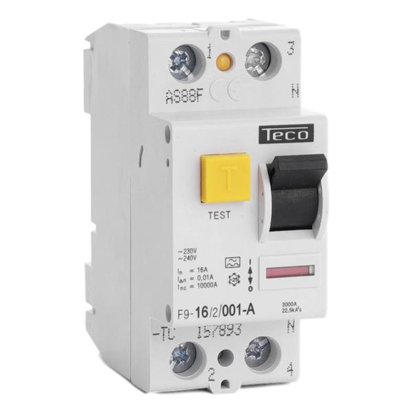Residual current circuit breaker 2 poles 16A 10mA type A breaking capacity 10kA
