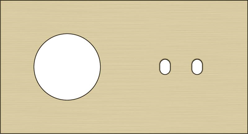 Double cover plate, horizontal 71mm center distance, for one socket function and one double switchi
