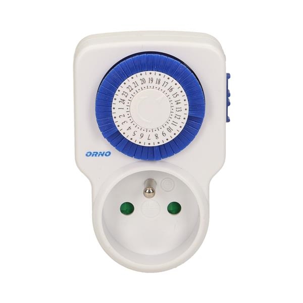 Mini 24 uur mechanische timer 230Vac / 50Hz, nominale belasting: 3500W / 16A (2), modus: 24 uur (dag