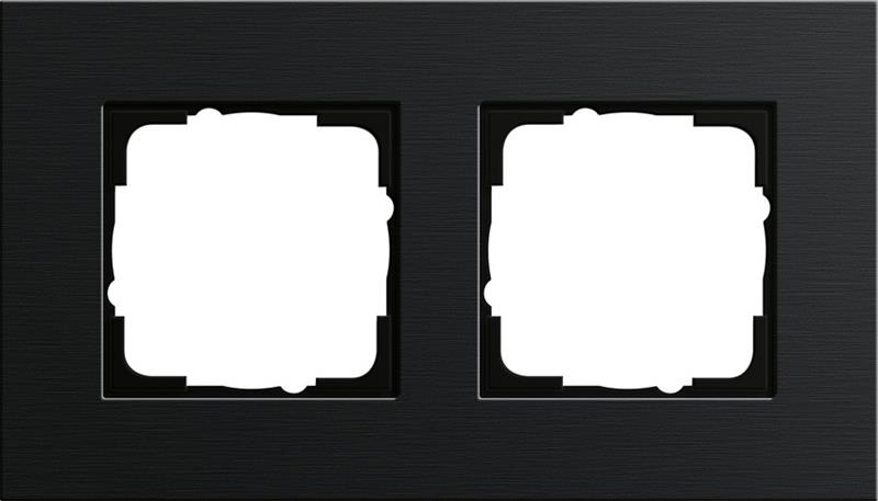 Cadre finition 2 x Gira Esprit Aluminium Noir