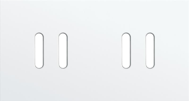 Tweevoudige afdekplaat, horizontaal 71mm centerafstand, voor tweevoudige schakelfuncties, Niko rocke