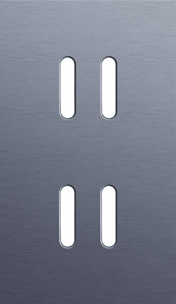Plaque de recouvrement double, verticale 60mm d'entraxe, pour des fonctions d'interrupteur double, N
