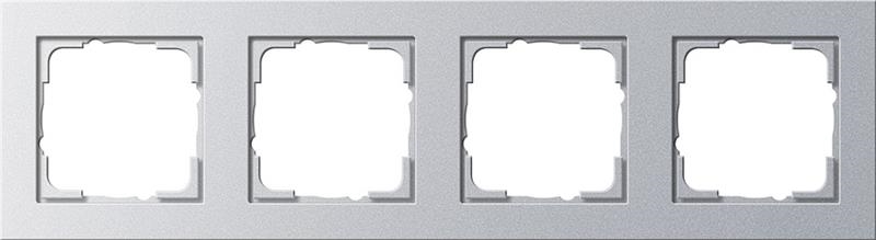 Cover frame 4 gang Gira E2 colour Aluminium