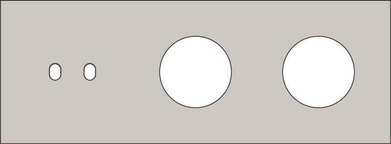 Plaque de recouvrement triple, horizontale 71mm d'entraxe, pour une fonction de commutation double e