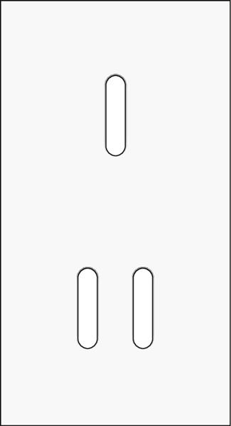 Tweevoudige afdekplaat, verticaal 71mm centerafstand, voor een enkelvoudige en een tweevoudige schak