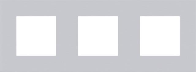 Plaque triple horizontale entraxe 71mm Alu Grey