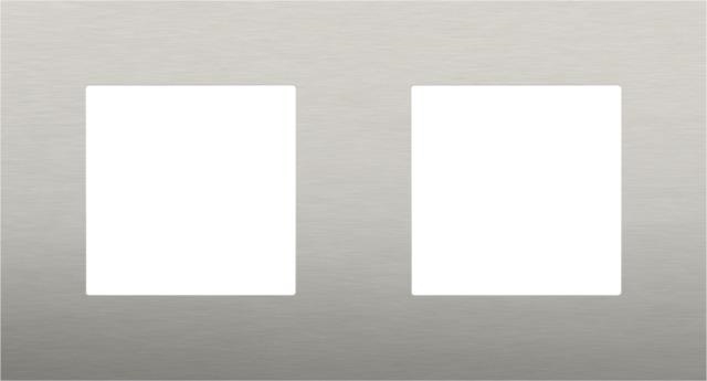 Afdekplaat tweevoudig horizontaal 71mm centerafstand Stainless Steel