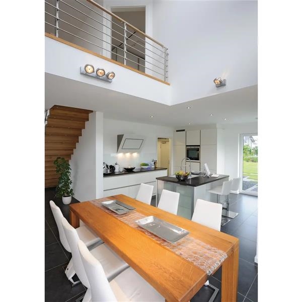 Kalu 3 wall and ceiling light, Alu brushed, 3 x Qrb111, max. 3 x 50W