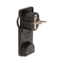 Platte stekker met handvat, Zwart 230V / 50Hz 16A voorzien van handgrepen, eenvoudige montage