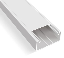 White PVC cable duct 100 x 37mm with cover