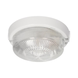 Bulkhead light, 100W, E27, IP44, clear glass shade, cable glands